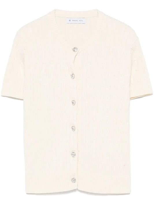 Cotton Short-Sleeve Cardigan