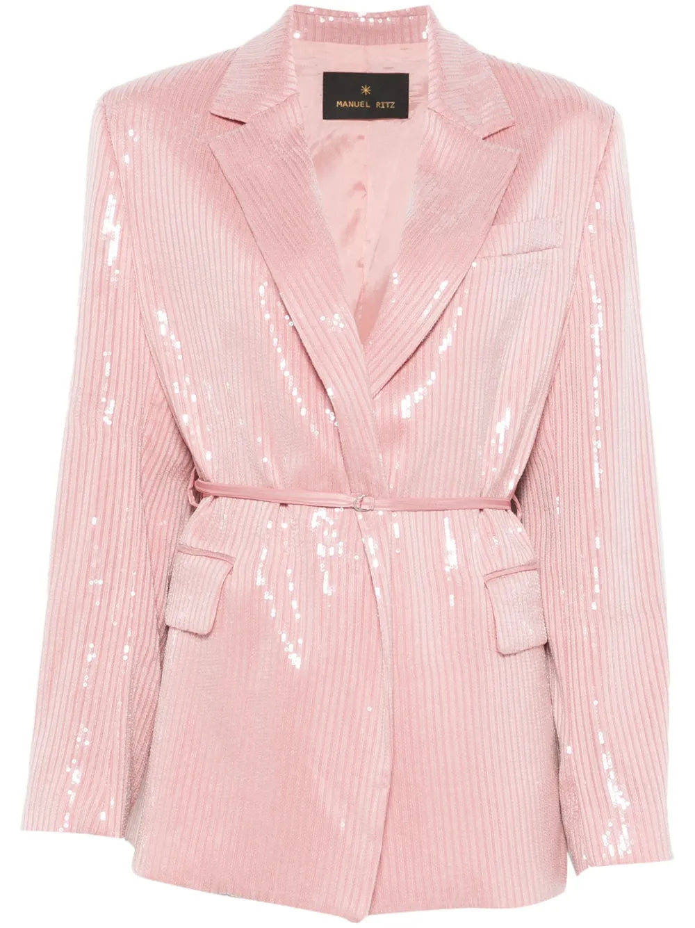 Sequinned Belted Blazer
