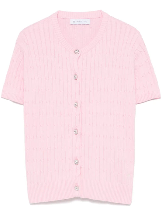 Cotton Short-Sleeve Cardigan