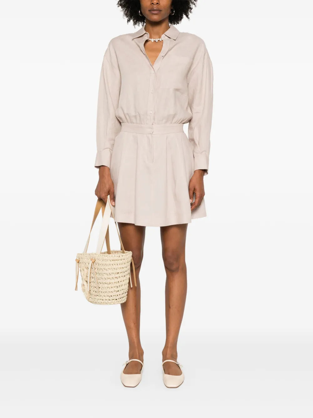 Linen Mini Shirt Dress