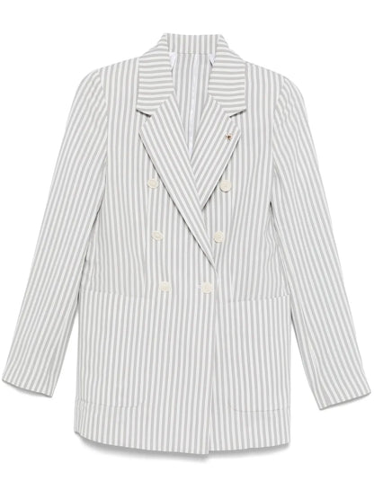 Double-Breasted Striped Blazer