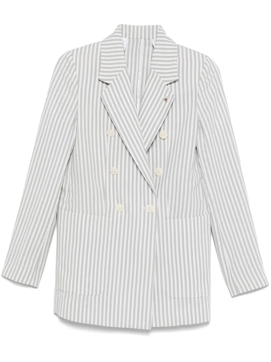Double-Breasted Striped Blazer