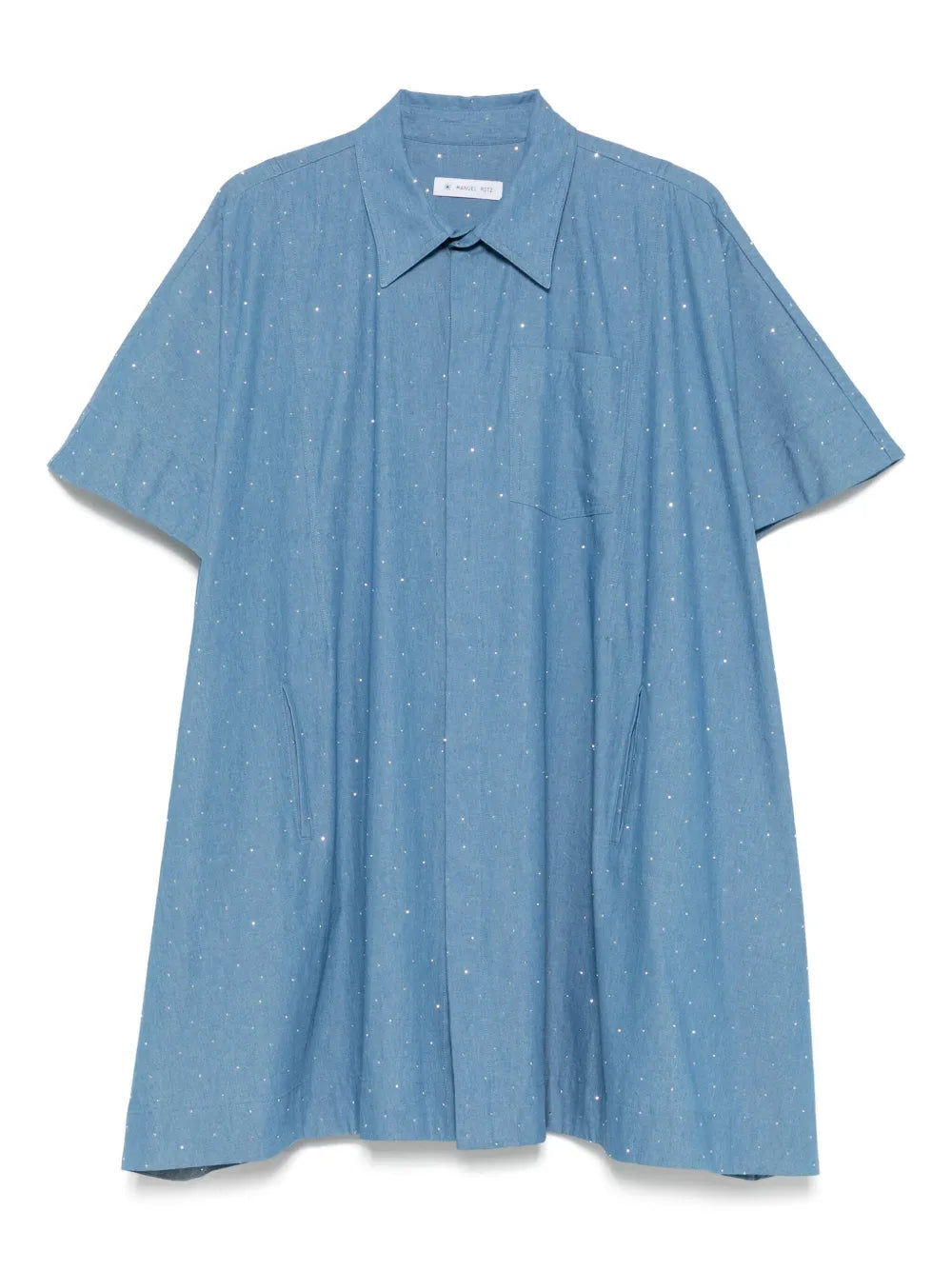 Rhinestone-Embellished Shirt Dress