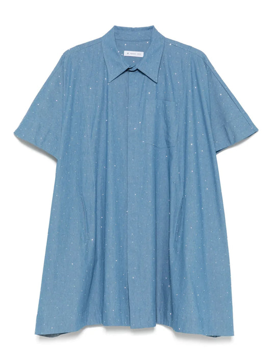 Rhinestone-Embellished Shirt Dress