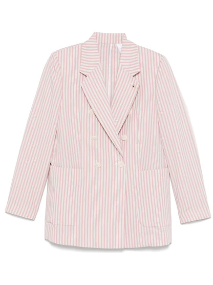 Double-Breasted Striped Blazer