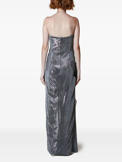 Lurex Strapless Gown
