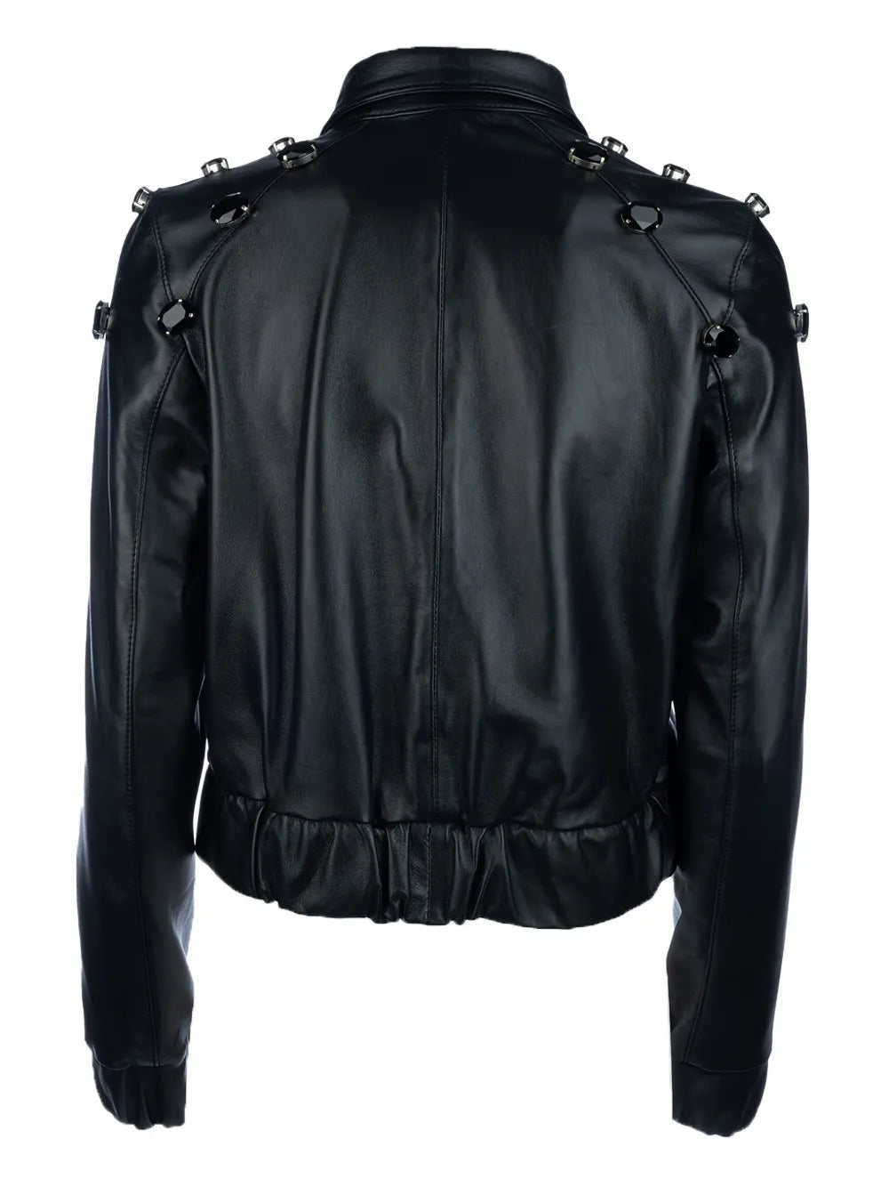Rhinestone-Studded Leather Jacket