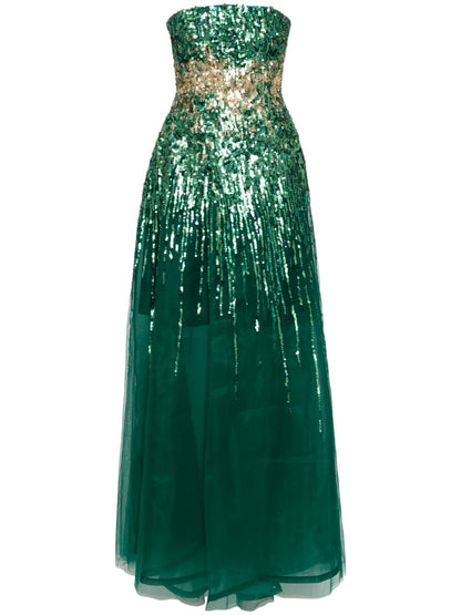 Embroidered Strapless Dress