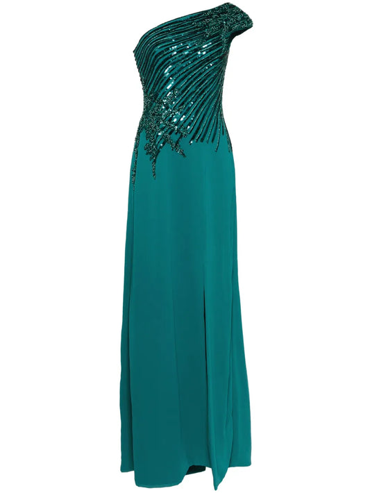 One Shoulder Sequin Long Dress