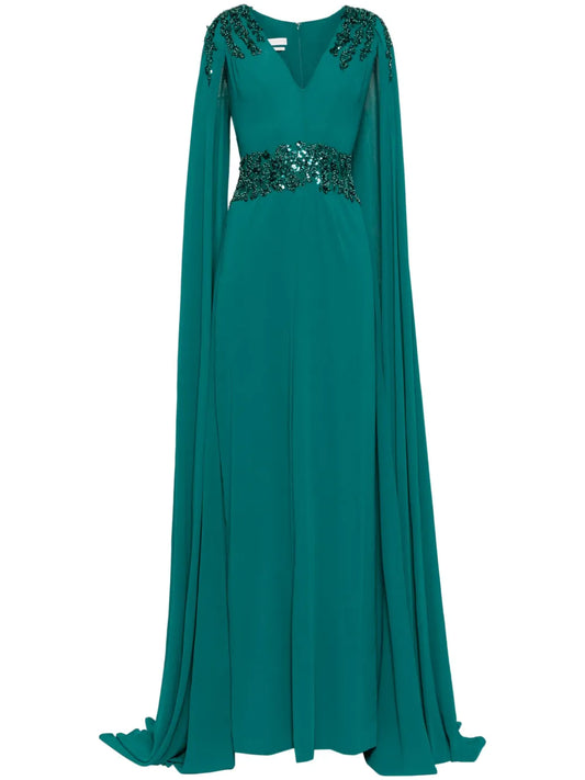 Crepe Cape Dress