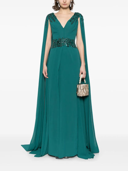 Crepe Cape Dress