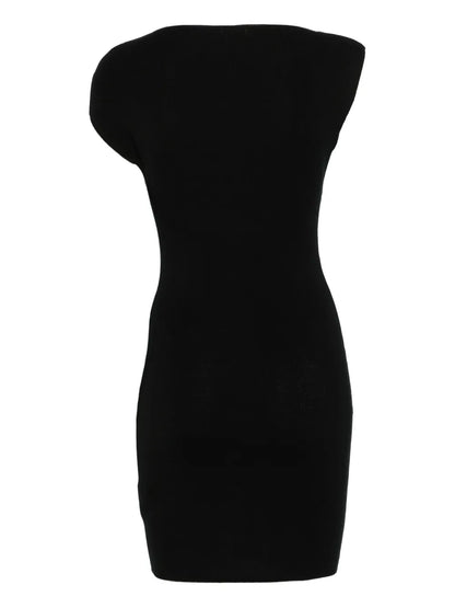 Asymmetric Knit Mini Dress