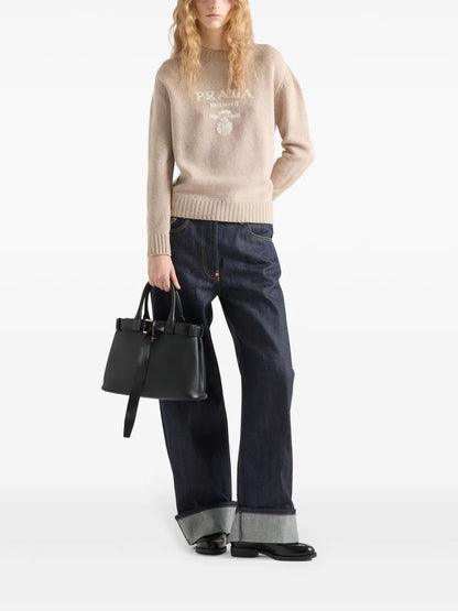Logo-Jacquard Crew-Neck Sweater
