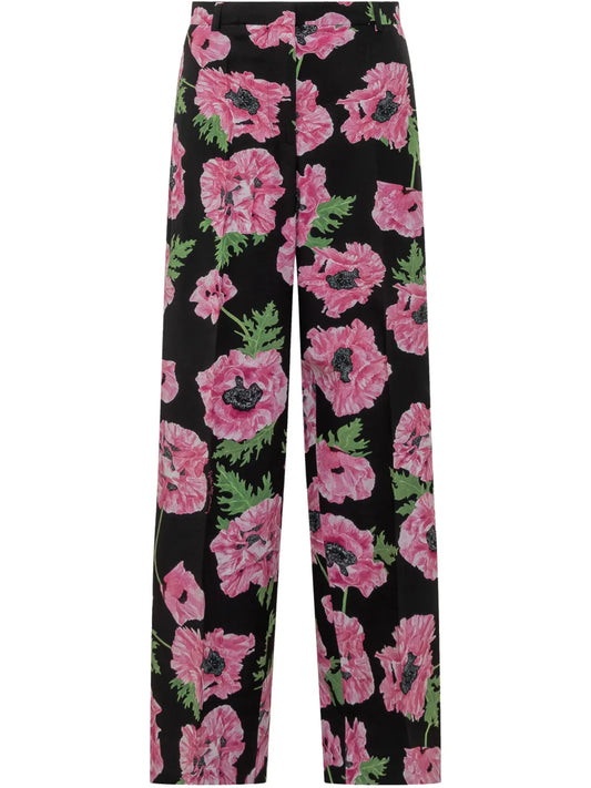 Floral-Print Trousers