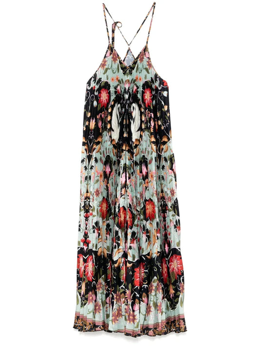 Pleated Sleeveless Dress