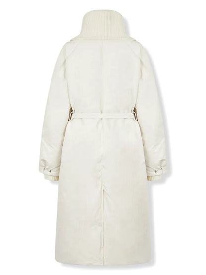 Knit-Collar Down Coat