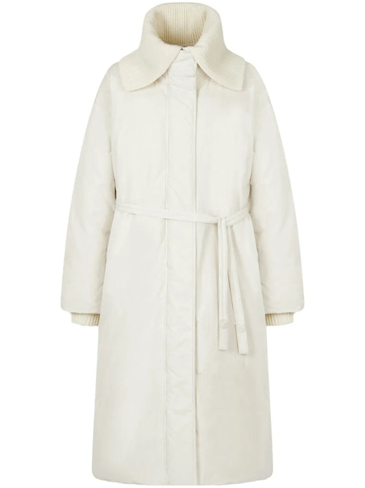 Knit-Collar Down Coat