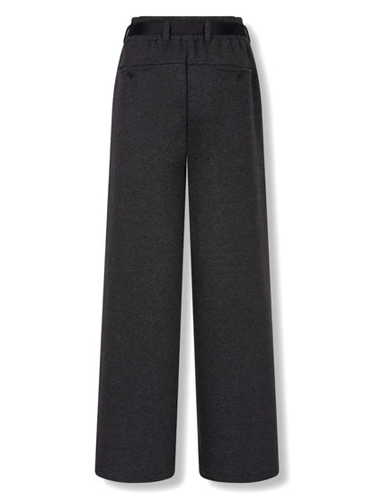 Belted French-Terry Trousers