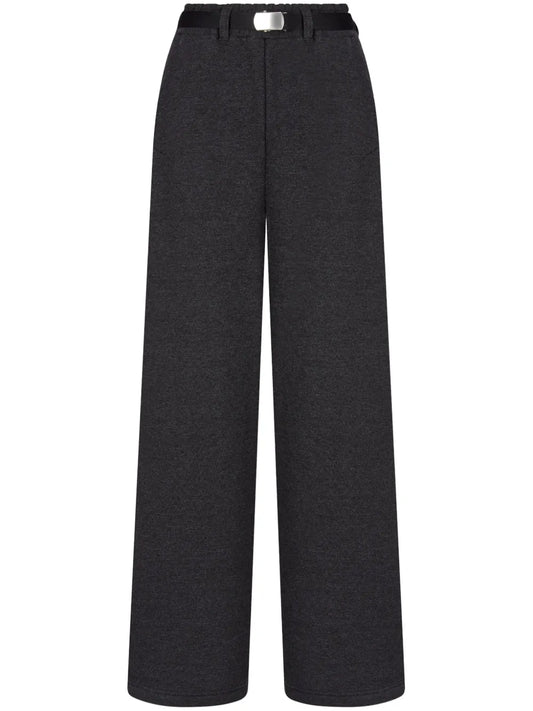 Belted French-Terry Trousers