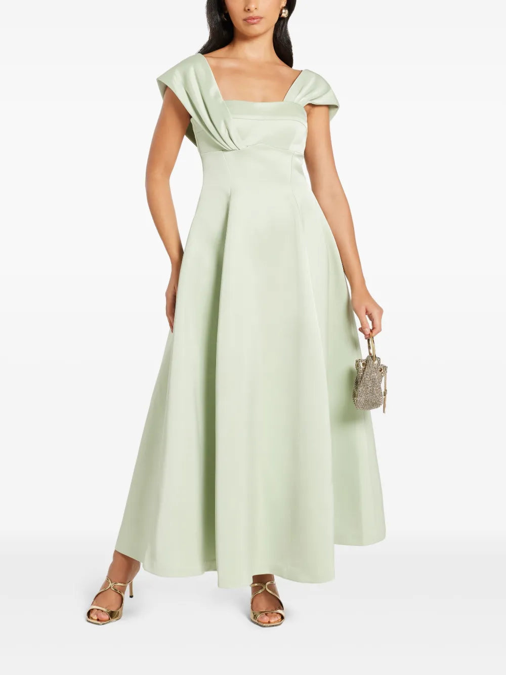 Draped-Detailing Midi Dress