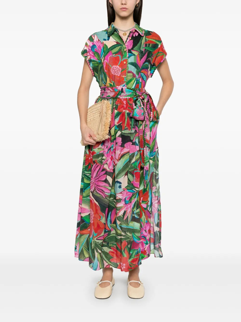 Floral-Print Midi Skirt