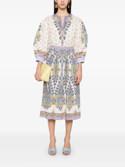 Paisley Midi Skirt