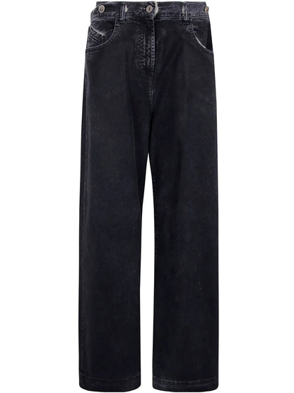 Double-Waistband Baggy Jeans