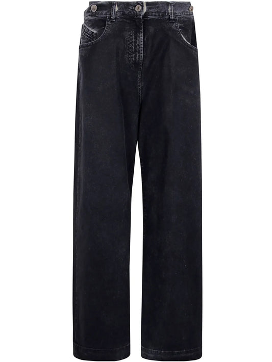 Double-Waistband Baggy Jeans