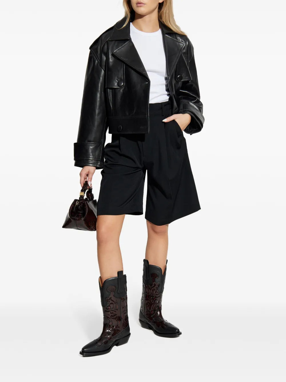 Cropped Leather Jacket