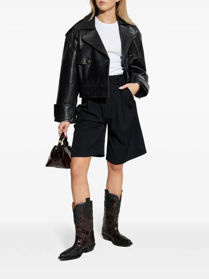 Cropped Leather Jacket