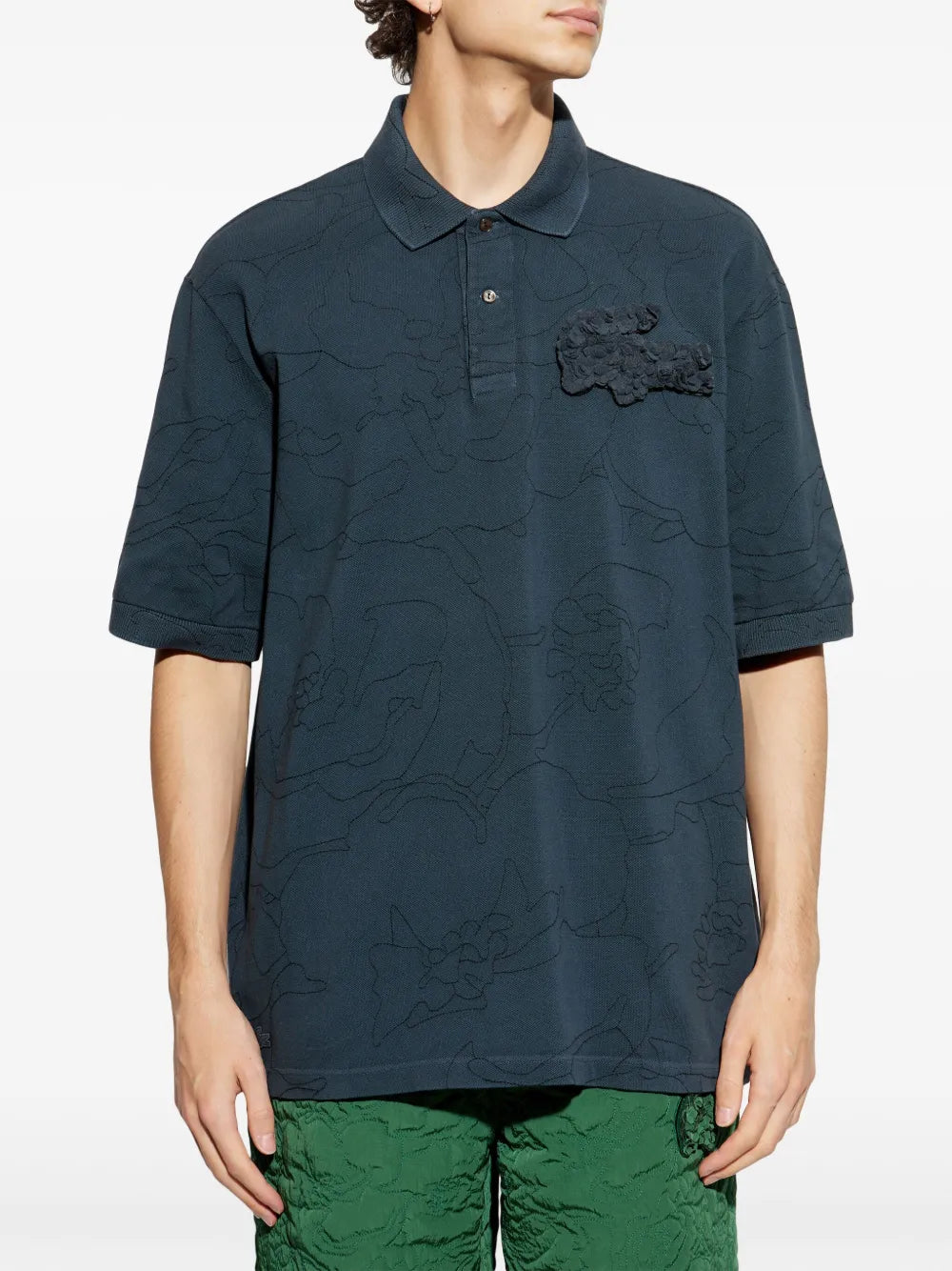 Crocodile-Appliqué Polo Shirt