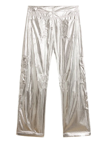 Metallic Cargo Pants