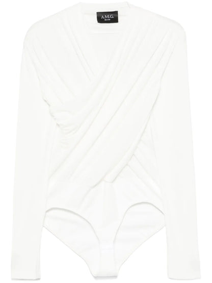 Draped-Detail Bodysuit
