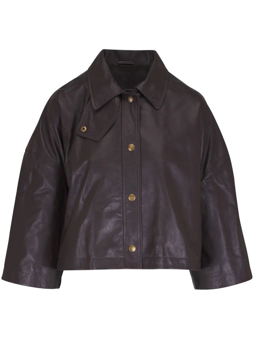 Buttoned Leather Jacket