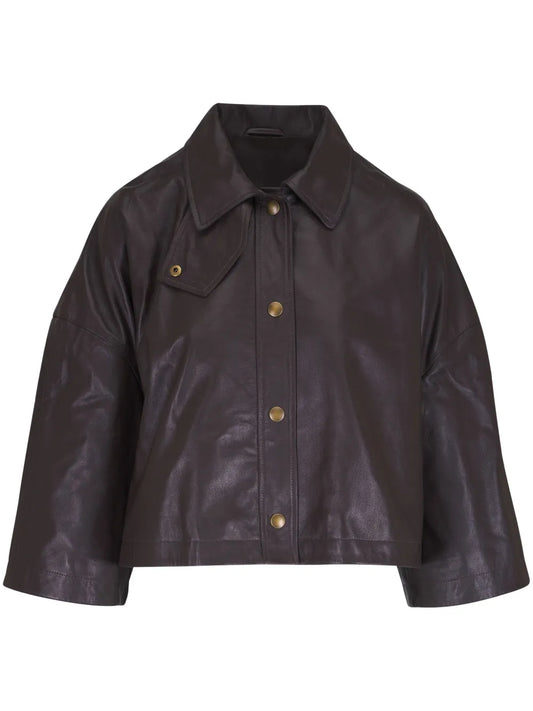 Buttoned Leather Jacket
