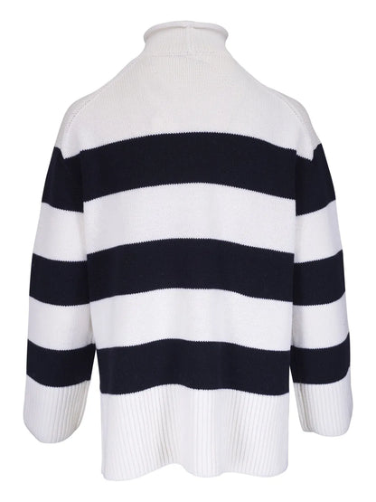 Roll-Neck Striped Sweater
