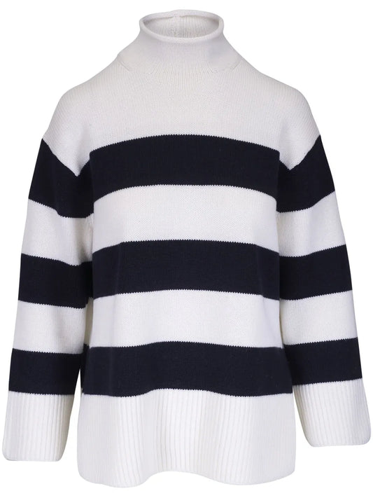 Roll-Neck Striped Sweater
