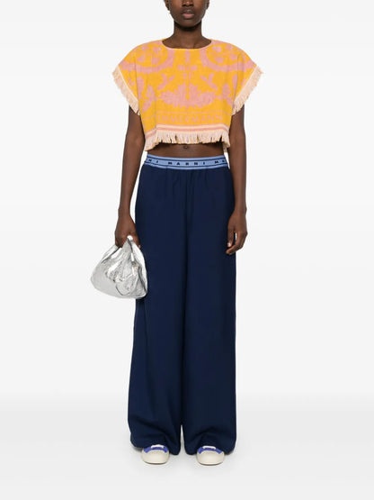 Logo-Band Wool Trousers