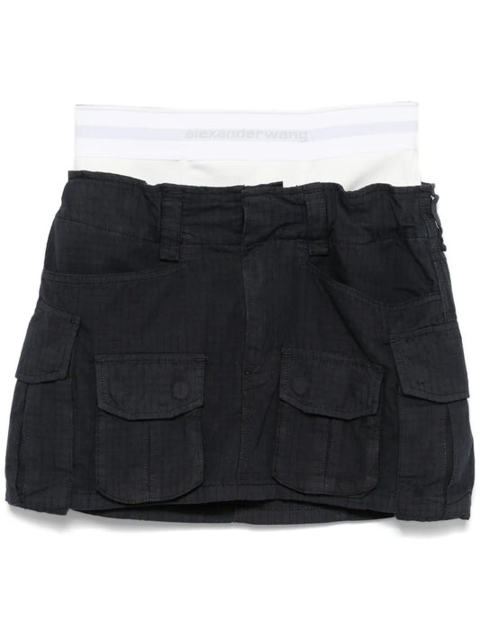 Logo-Waistband Mini Skirt