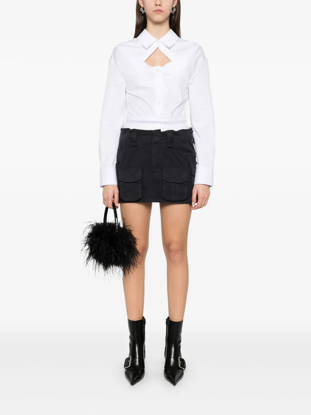 Logo-Waistband Mini Skirt