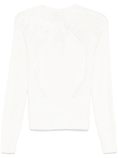 Floral-Embroidery Sweater