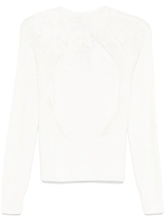 Floral-Embroidery Sweater