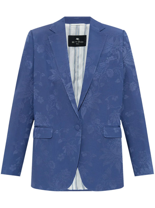 Floral-Jacquard Blazer