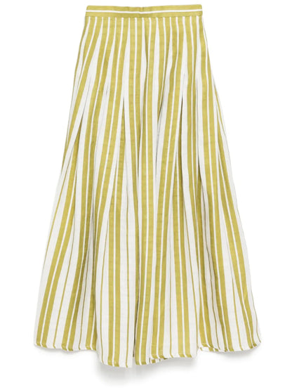 Striped Pleated Skirt