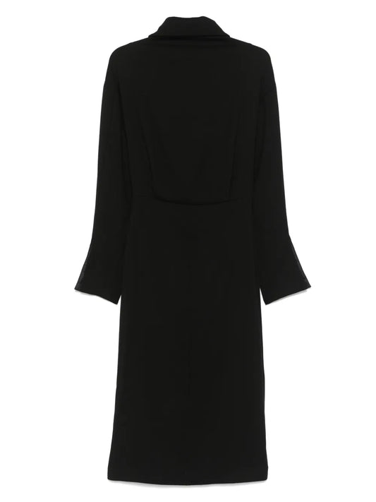 High-Neck Midi Dress