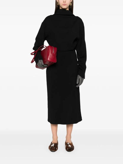 High-Neck Midi Dress