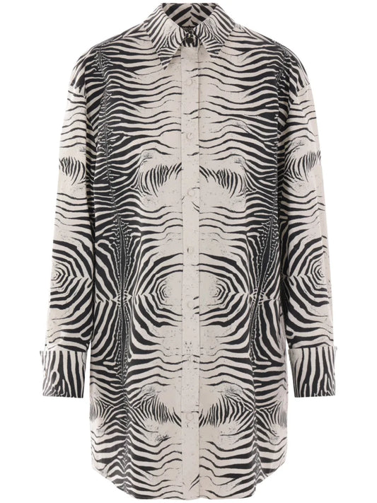 Zebra-Print Shirtdress