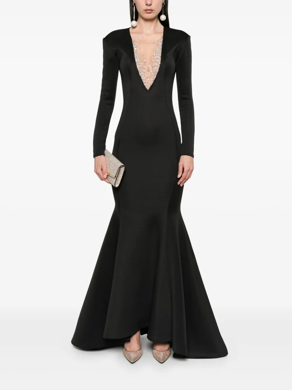 Crystal-Embellished Mermaid Gown