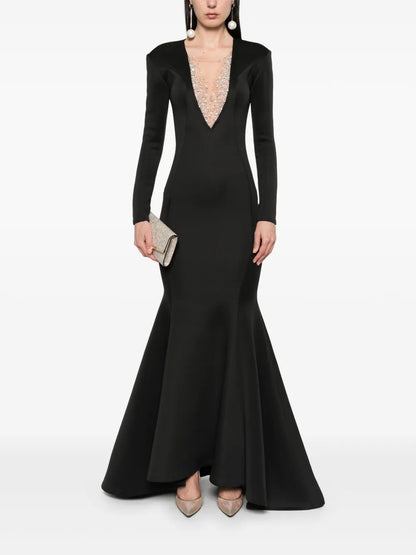 Crystal-Embellished Mermaid Gown