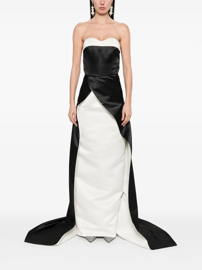 Two-Tone Strapless Gown
